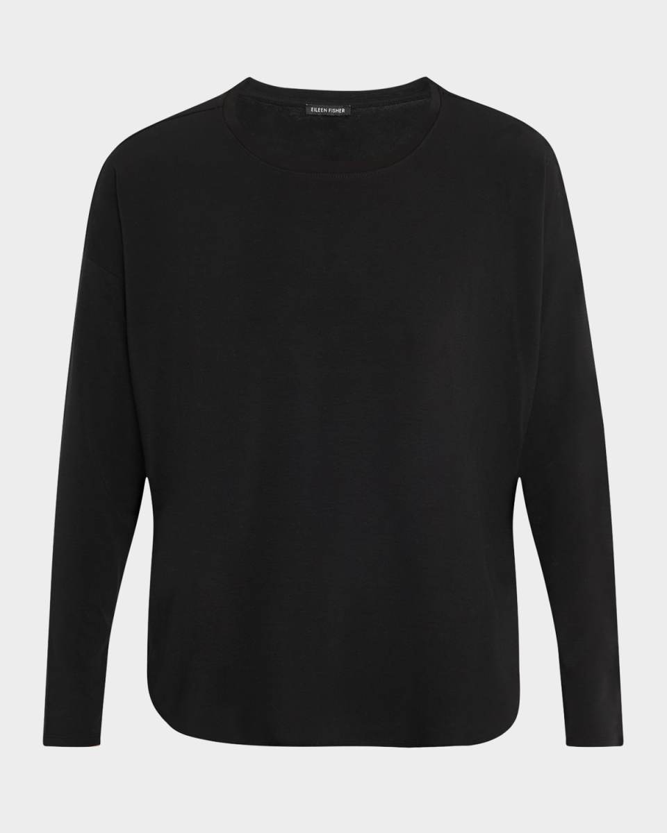 Boxy Scoop-Neck Stretch Jersey Top